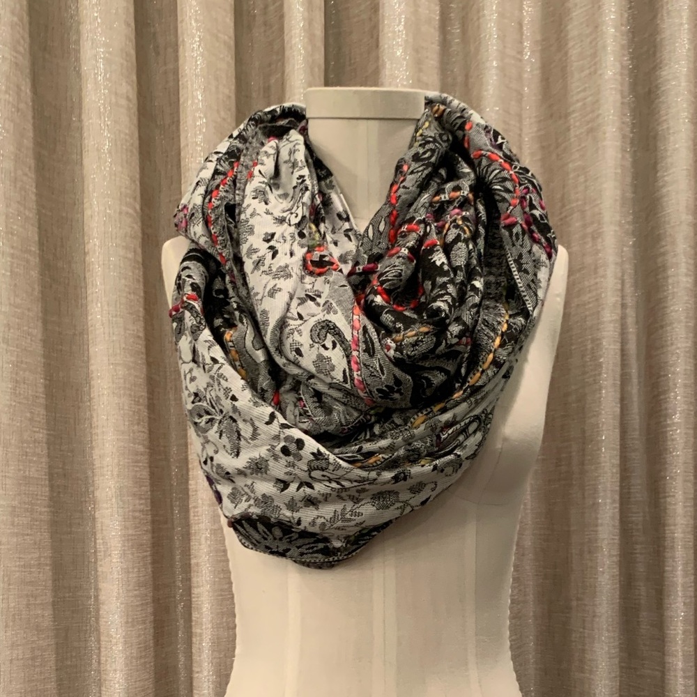 Anthropologie paisley and flower infinity scarf